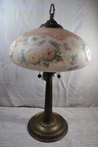 Fenton Butterfly Floral Reverse HP LE Lamp, c.1995 Rare  