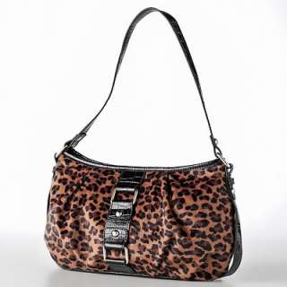 Apt. 9 Leopard Faux Fur Buckle Hobo