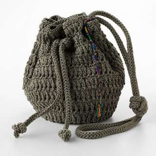 Mudd Crochet Drawstring Cross Body Handbag