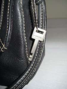 FOSSIL Black Leather Shoulder Bag Handbag Purse  