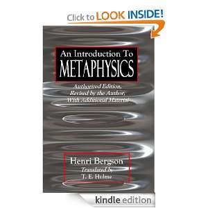   to Metaphysics Henri Bergson, T. E. Hulme  Kindle Store