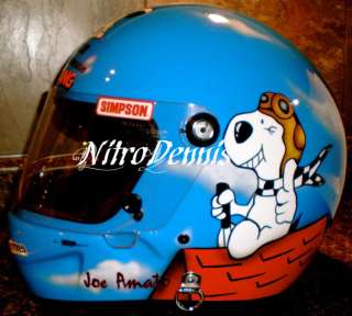 NHRA JOE AMATO Helmet SNOOPY Red Baron Top Fuel RARE  