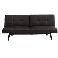 Delaney Split Back Futon Sofa Bed, Black Home Furniture  