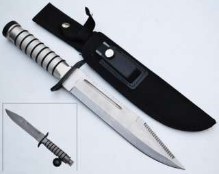 Silver Survival Knife  Jungle Hunting Knives & Sheath  