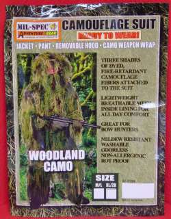 tac Sniper GHILLIE CAMOFLAGE SUIT   WOODLAND camo ADULT fits XL 2xl 