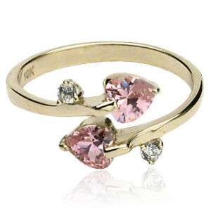10K Solid GOLD Toering Toe Ring Body Jewelry PINK HEART  