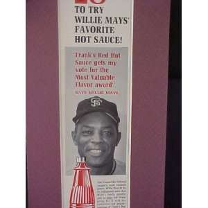 Willie Mays NL MVP San Francisco Giants 1965 RedHot Sauce 