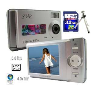  SVP DC1056 Silver 5MP Slim Digital Camera with 4x Digital 