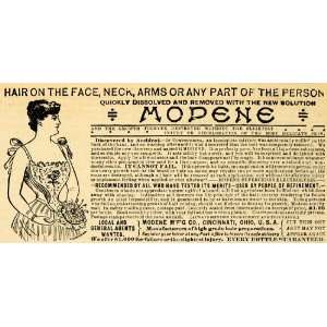 1893 Ad Modene Hair Removal Dissolve Cincinnati Ohio Beauty Products 