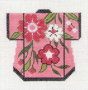 LEE Oriental Rose Floral Kimono handpainted Needlepoint Canvas  