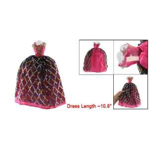  New Colorful Argyle Layer Fuchsia Dress for Doll Toy Baby