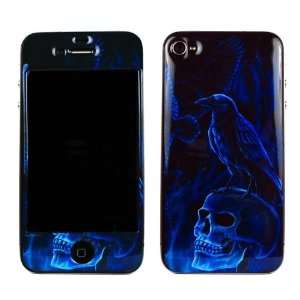  Blue Flame Crow Skull 3d Dome Skin Protector Cover Skin 