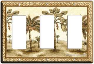 NEW PALM TREES TRIPLE DECOR LIGHT SWITCH COVER PLATE @@  