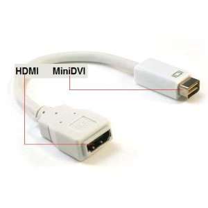  Solar Eclipse Mini DVI to HDMI Adapter + 6 Foot White HDMI 