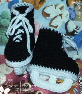 You are bidding on a completed pair of Hockey Skates Baby Booties.