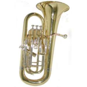 BB/F Gold 3 + 1 Valve Euphonium with Case + Mouth Piece + Music Stand 