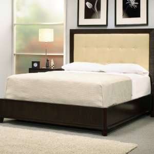  Mureno Bed with Upholstered Headboard in Espresso Size 