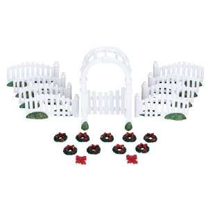 Lemax Village Arbor & Picket Fences with Decorations Accessory Set 