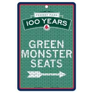  Fenway Park 100 Year Green Monster Seats Sign 7.25x12 