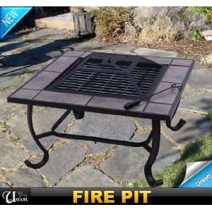 Frugah New Steel Fire Pit Square BBQ Firepit Outdoor Patio 