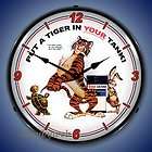   Style Esso Tiger Gas Service Station Backlit Lighted Wall Clock