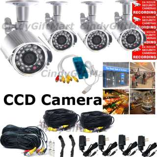 CH CCTV USB DVR Recorder System IR Audio Video Outdoor Security CCD 