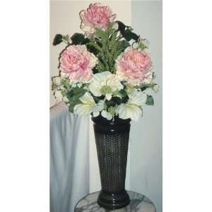   Pink Peonies & White Amaryllis Floral Centerpiece