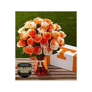   Of Tennessee Vols Rose Flower Bouquet   12 Stems   Vase Included