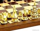 courier chess set solid brass with inlaid 8 x 12