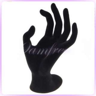 Black Velvet OK Hand Ring Jewelry Display Stand Holder  