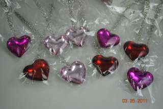   lot 9 valentine puffy heart necklace earrings sets f/s  