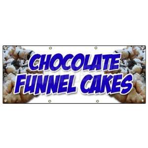  36x96 CHOCOLATE FUNNEL CAKES BANNER SIGN bakery cake 