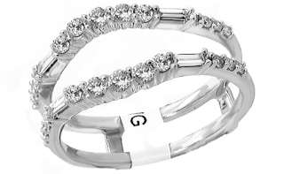   Baguette Diamonds INSERT Enhancer Ring WEDDING BAND 14 KT GOLD  