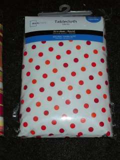 Red Polka Dot Vinyl Tablecloth All Sizes & Shapes New  