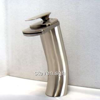 Brushed Nickel Big Mouth Waterfall Sink Faucet 0262E  
