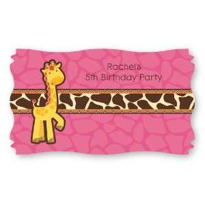  Giraffe Girl   Set of 8 Personalized Birthday Party Name 