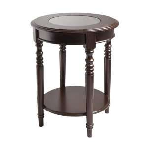  Winsome Whitman Round Glass Top End Table