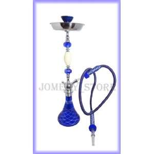 NEW Blue 27 1 Hose Luxury Hookah, Glass base   huka   pipe   package 