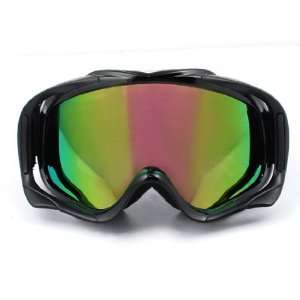 Black Frame Weatherproof Wrap Around Tinted Green Lens Winter Sport 