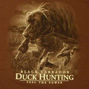 Black Labrador, Lab Duck hunting, T shirt dog brown  