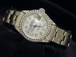 Ladies Stainless Steel Rolex Datejust Date Watch Diamond  
