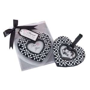  Follow Your Heart Black and White Luggage Tag
