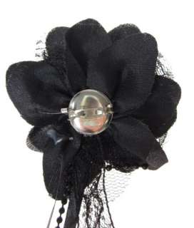   satin lace beaded pin corsage this flower pin is made up of black