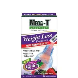 MEGA T Weight Loss Green Tea & Acai Berry Packs 14 ct 