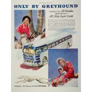 1947 Ad Vintage Greyhound Lines Bus Coach Travel Dog   Original Print 