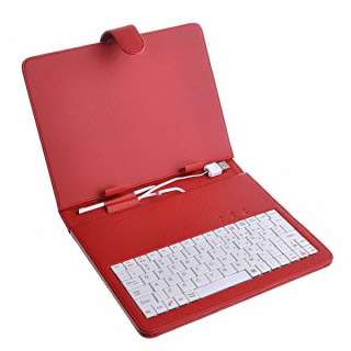 Android Tablet PC MID Leather Keyboard Cover Case with Stylus USB 