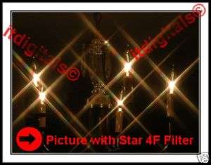   Star 4F Lens Filter Four point Flares 4PT Special Light Effects  