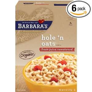 Barbaras Bakery Organic Hole n Oats Cereal, Fruit Juice Sweetened, 8 