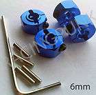   10 12mm hex 6mm Alloy Locking Lock Wheel Rims Adapter Nut hub BLUE