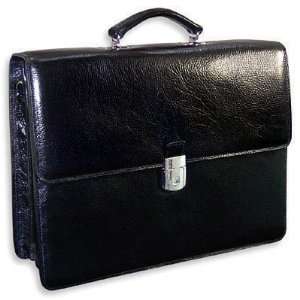  Jack Georges Sienna Cognac Briefcase Double Gusset Flap 